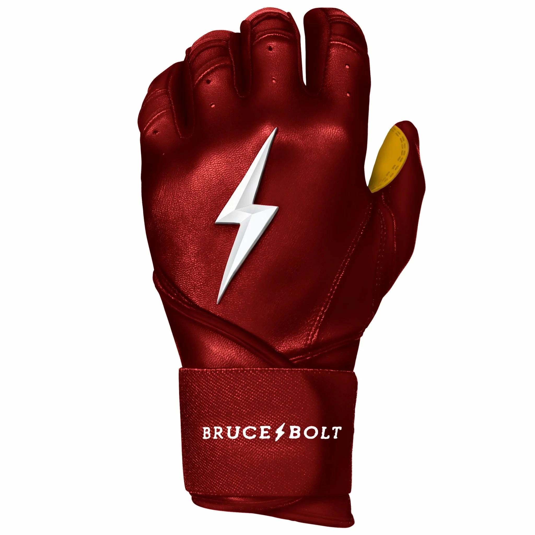 Bruce Bolt PREMIUM PRO Long Cuff Batting Gloves: Maroon | High-Performance Baseball Gloves for Enhanced Grip & Comfort 5 Bruce Bolt PREMIUM PRO Long Cuff Batting Gloves: Maroon | High-Performance Baseball Gloves for Enhanced Grip & Comfort - Image 3