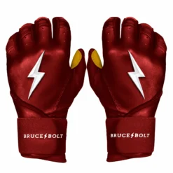 Bruce Bolt PREMIUM PRO Long Cuff Batting Gloves: Maroon | High-Performance Baseball Gloves for Enhanced Grip & Comfort