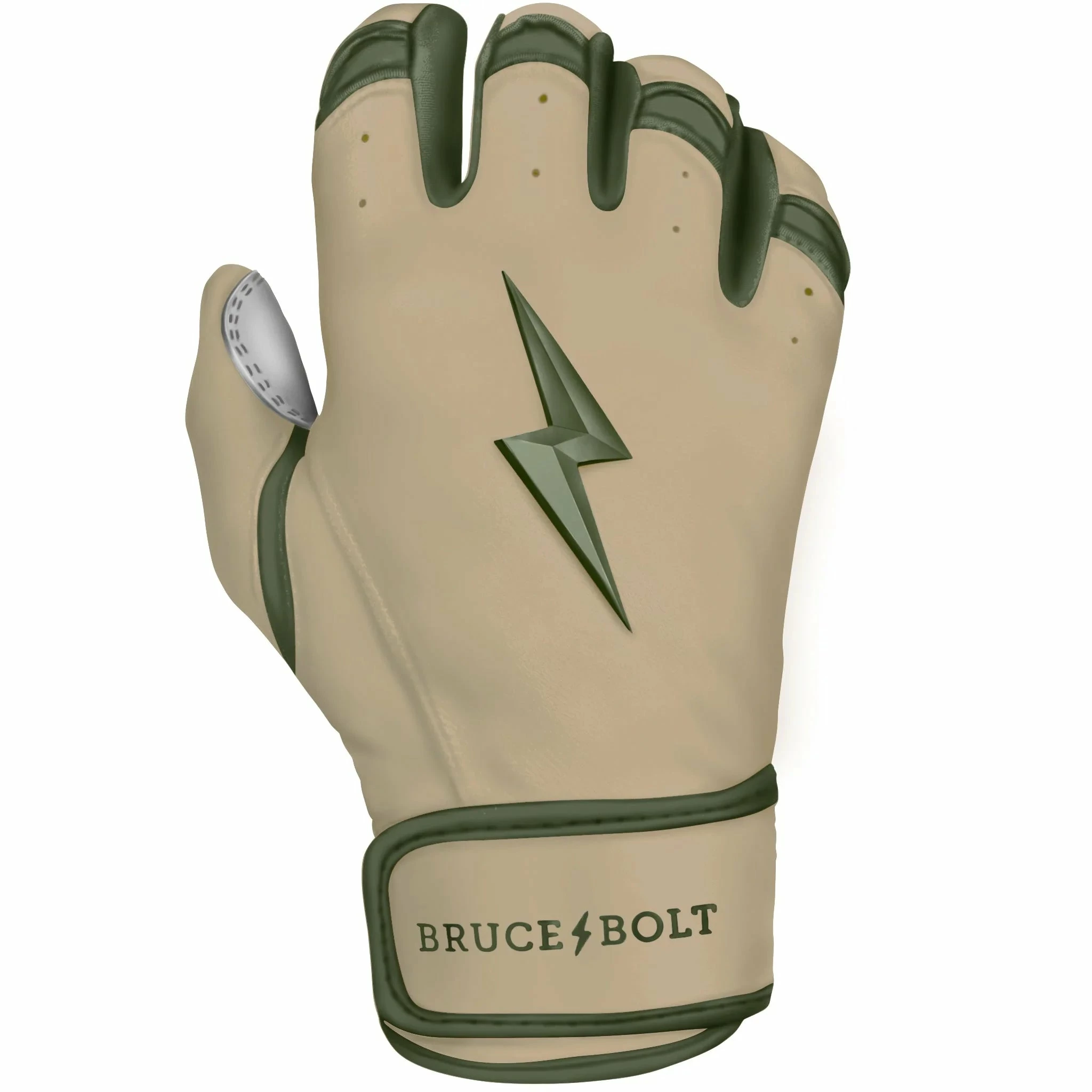 Bruce Bolt Premium Pro Military Series Short Cuff Batting Gloves - Beige | High-Performance Baseball Gloves 4 Bruce Bolt Premium Pro Military Series Short Cuff Batting Gloves - Beige | High-Performance Baseball Gloves - Image 2