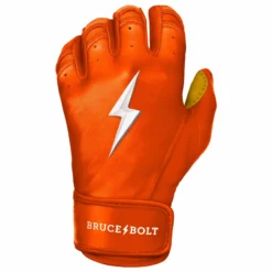 Bruce Bolt PREMIUM PRO Short Cuff Batting Gloves - Orange | High-Performance Baseball Gloves -Fielding Gloves Sales premium pro short cuff batting gloves orange brucebolt 128747